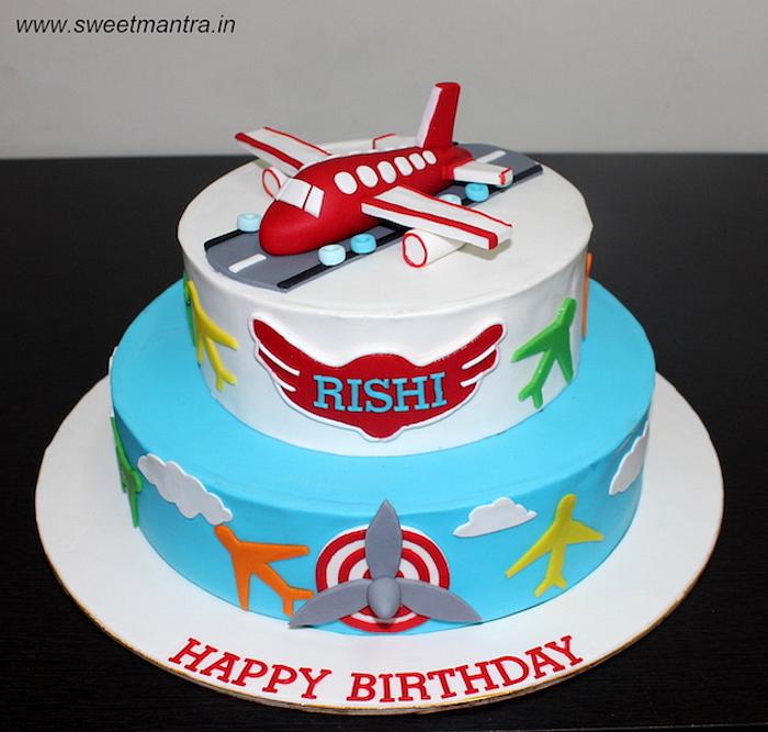 Planes theme 2 tier cake