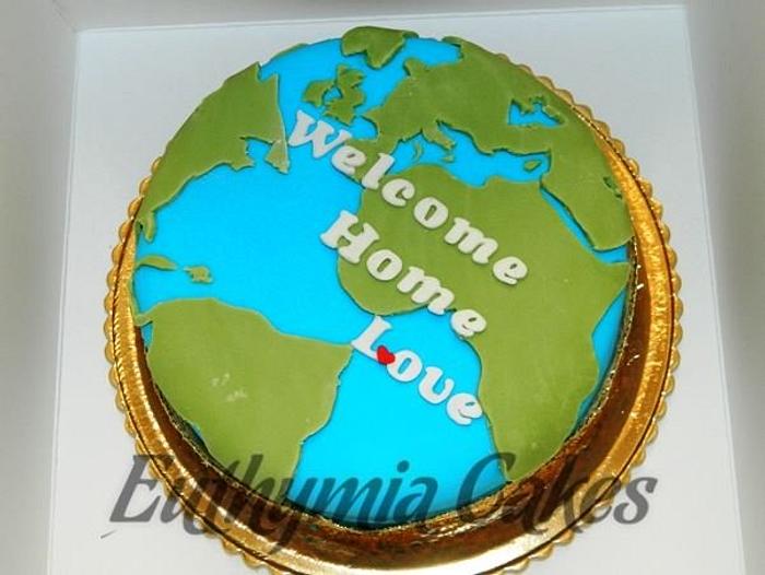 Welcome Home Globe Cake