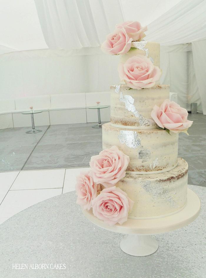 Sweet Avalanche Naked Wedding Cake Decorated Cake By Cakesdecor