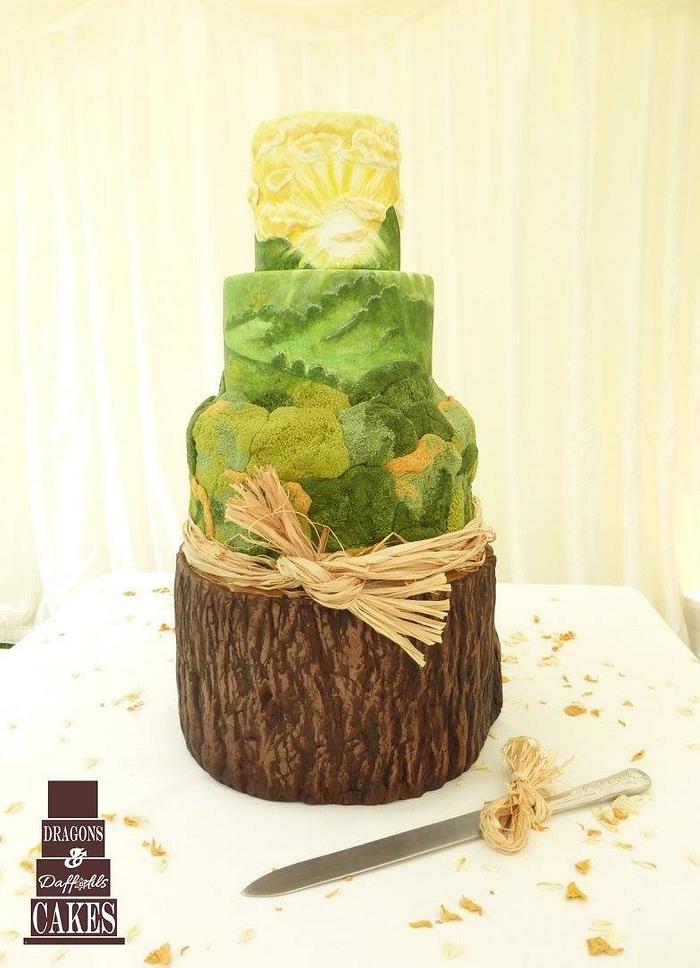 Woodland wedding cake 