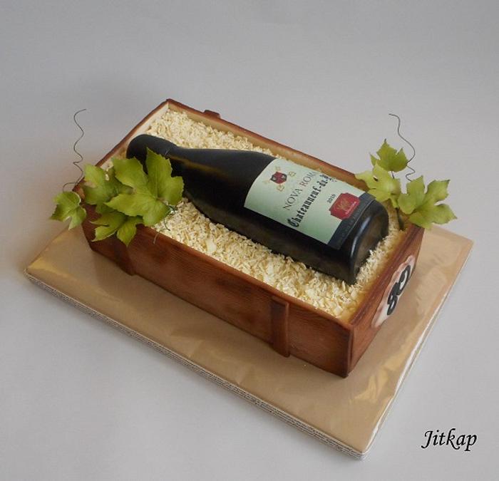 Bottle of wine cake