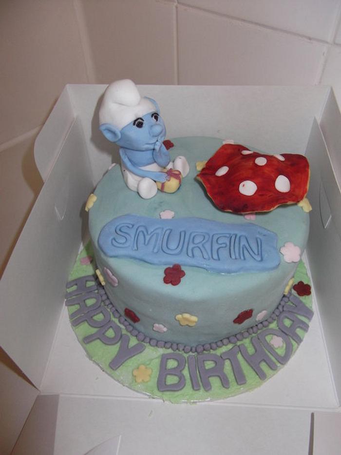 Smurf Birthday Cake