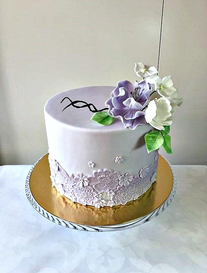 Small wedding in purple