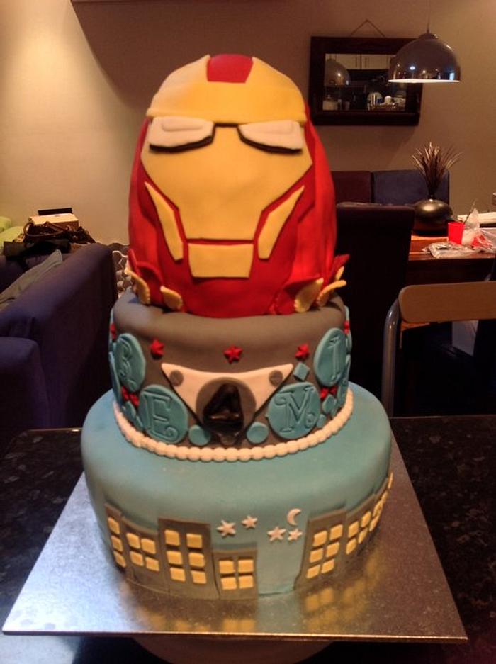 Iron Man 3-Tier Birthday Cake