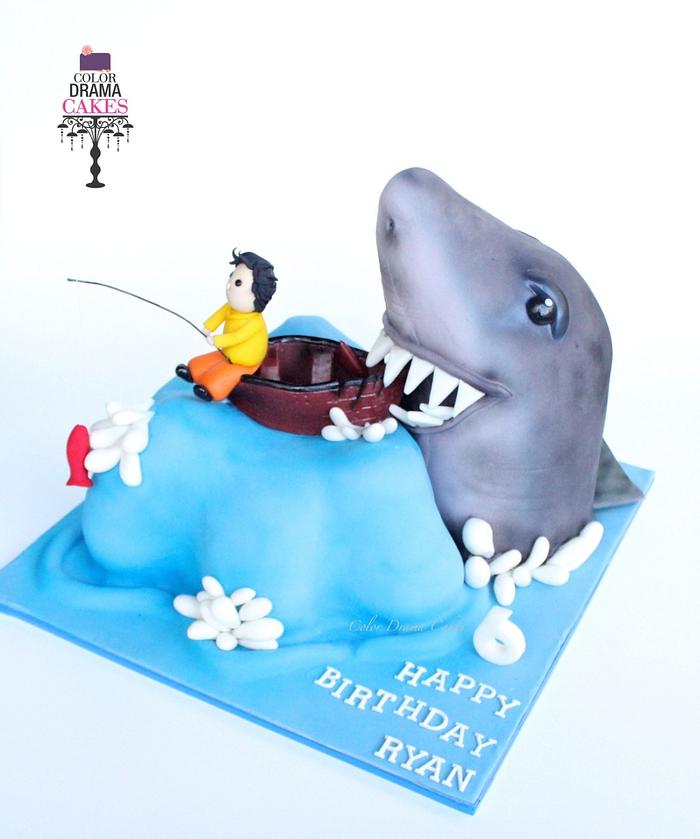 Shark theme cake