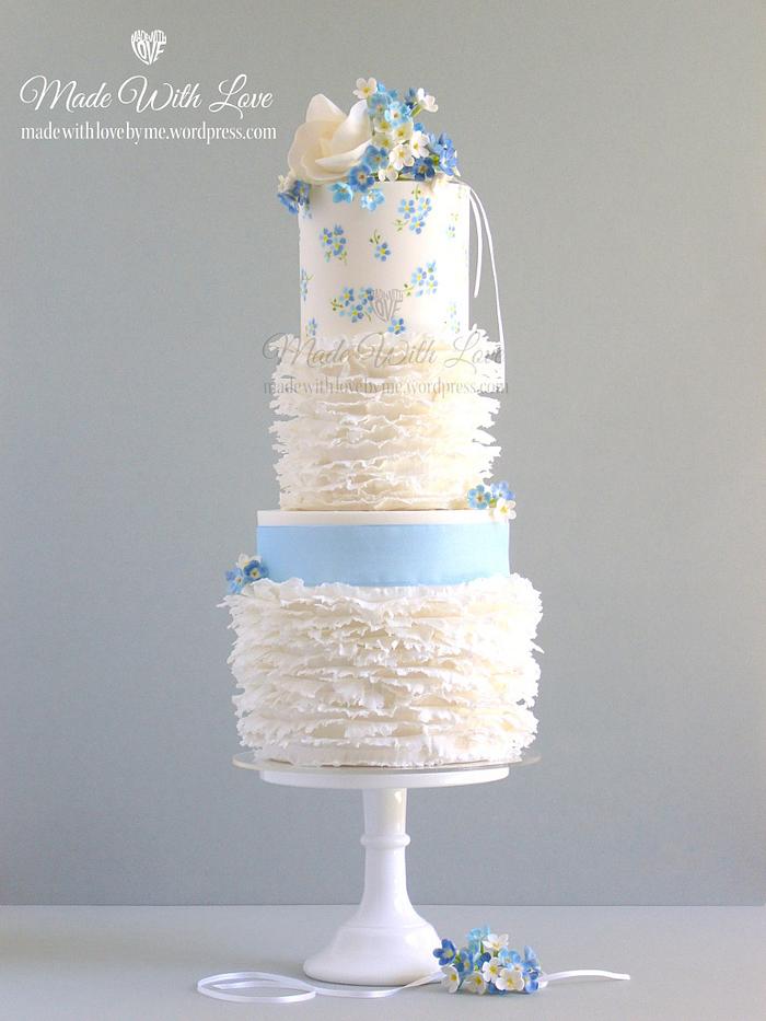 Frills and Forget-Me-Nots Cake