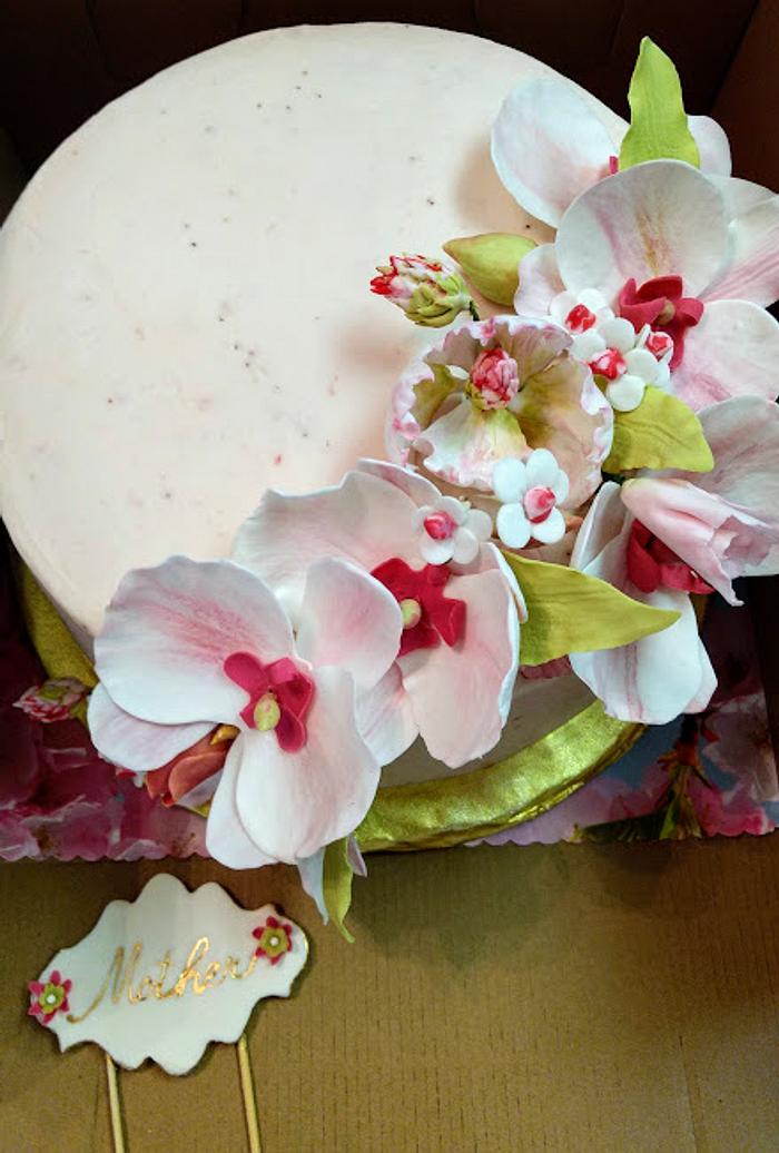 Strawberry Orchid Cake