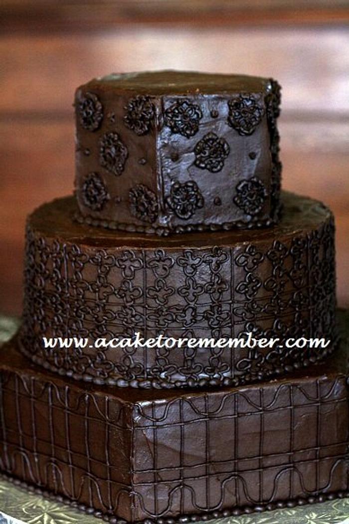 chocolate ganache wedding cake