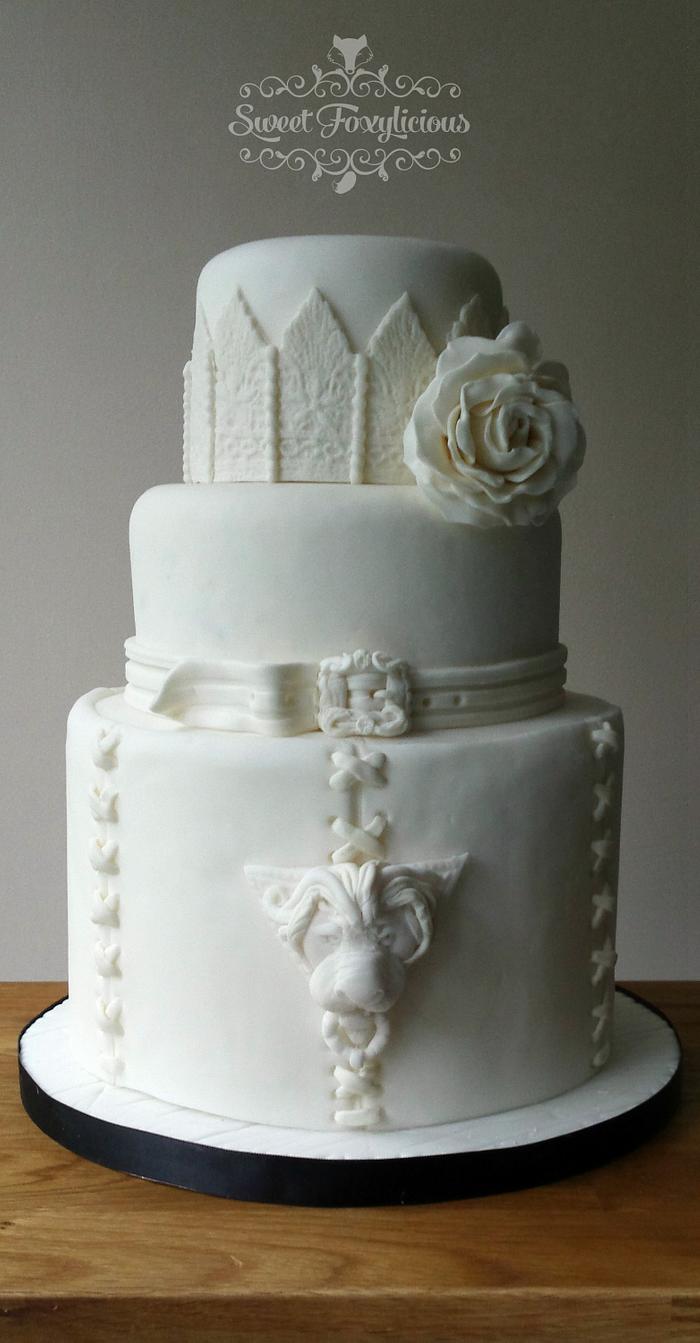 Gothic WHITE Wedding Cake