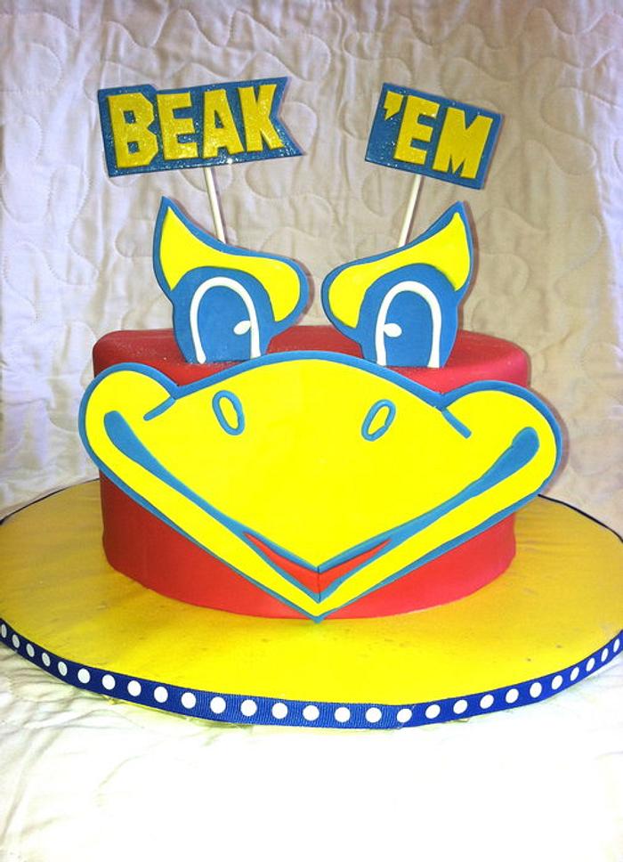 Kansas Jayhawks Beak 'Em Hawks Cake!
