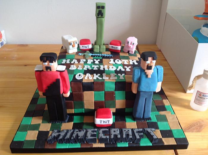 Oakleys mine craft cake