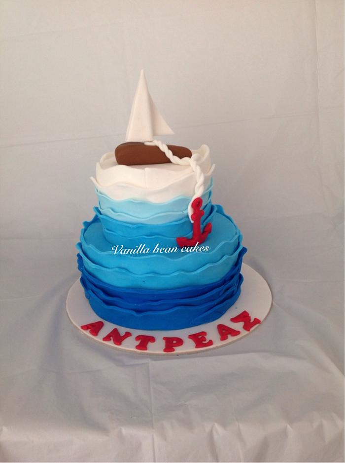 Nautical cake for christening
