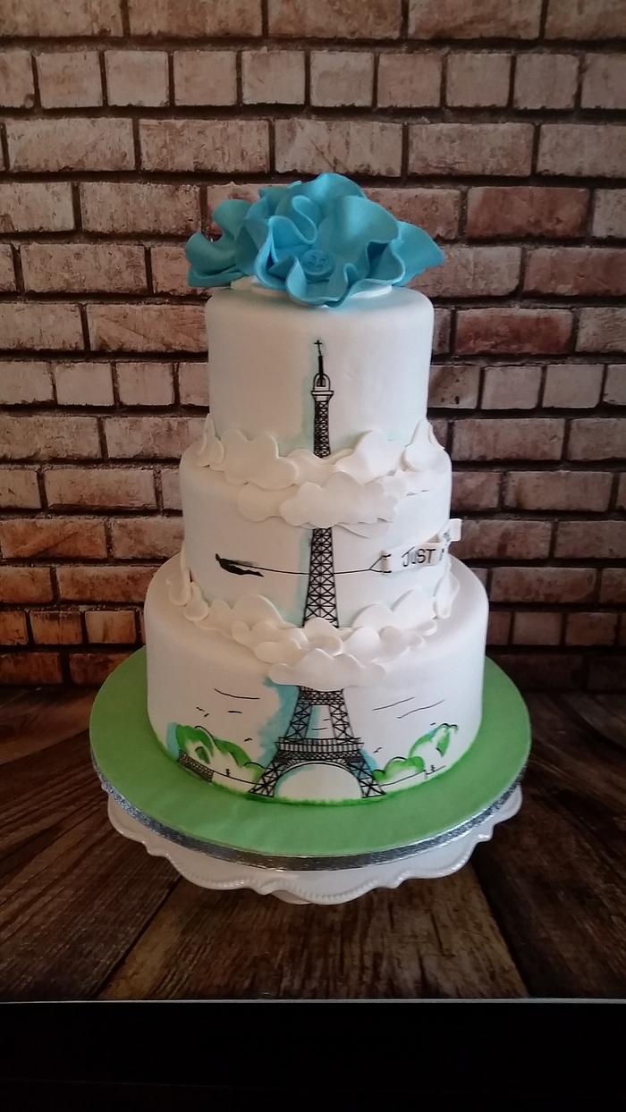 Superheroes In Paris Wedding Cake