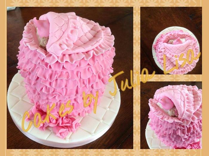 New Baby Pink Ruffle Cake