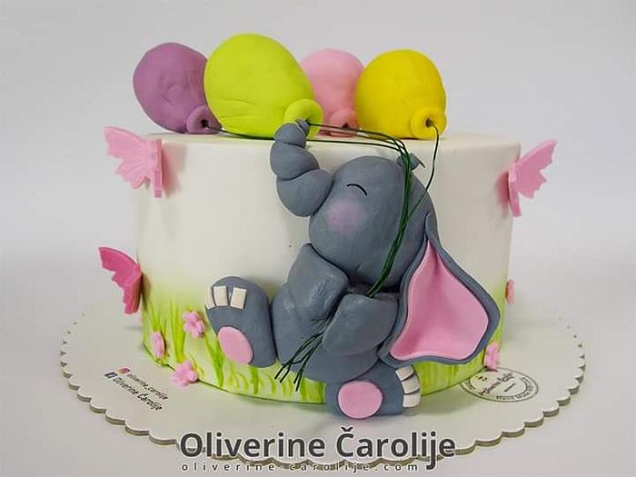Elephant Baby Cake 