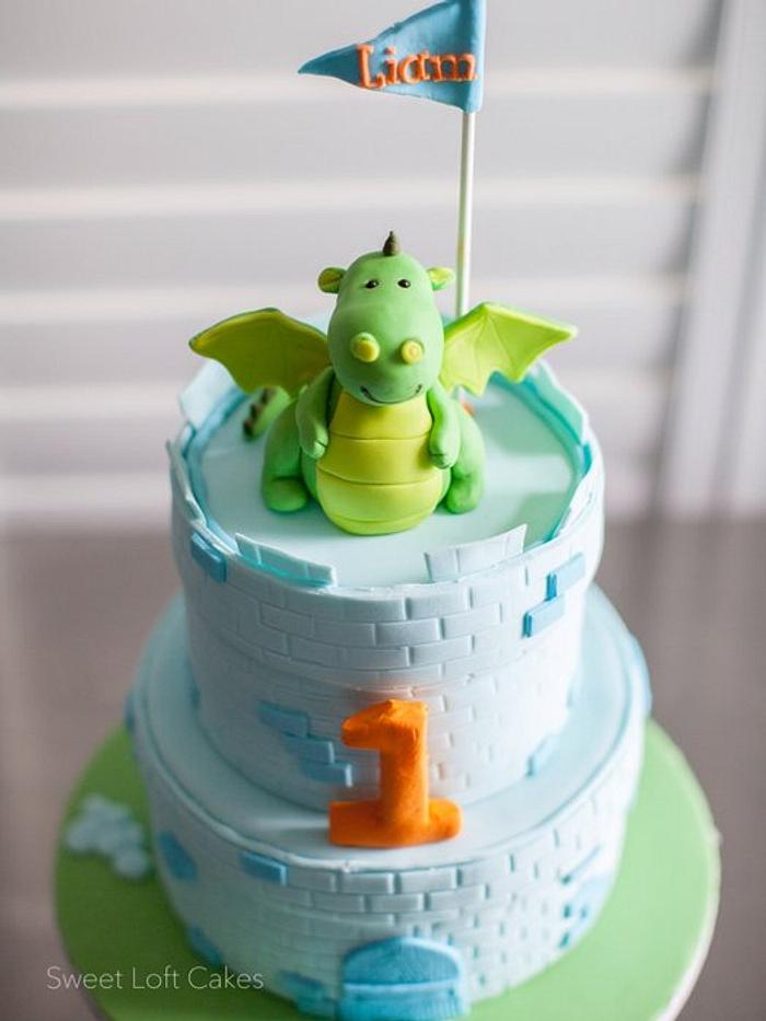 Dragon / Castle Birthday Cake