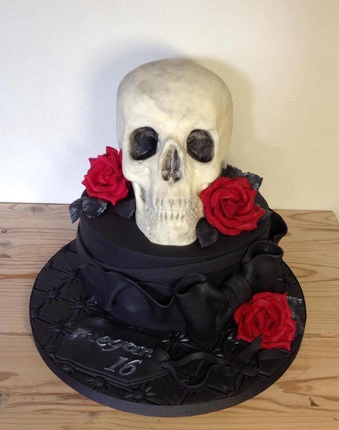 Gothic skull cake
