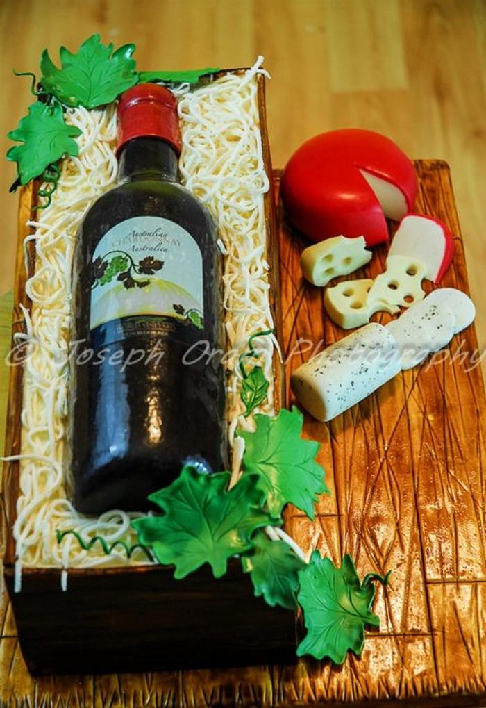 Wine Bottle Crate Cake