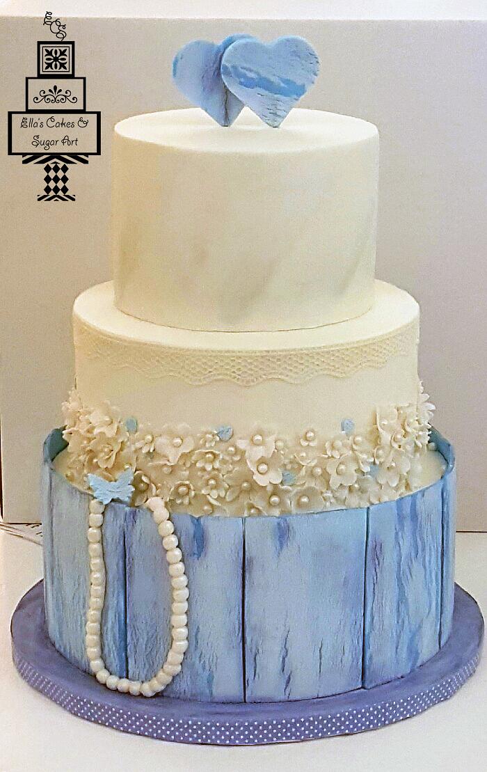 Something blue wedding cake