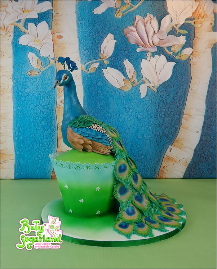 Peacock Giant Cupcake