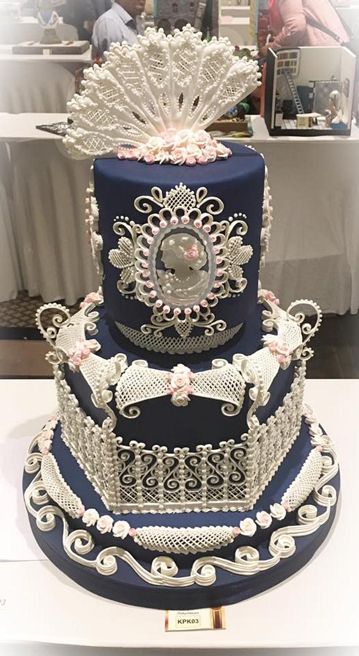 Royal icing wedding cake