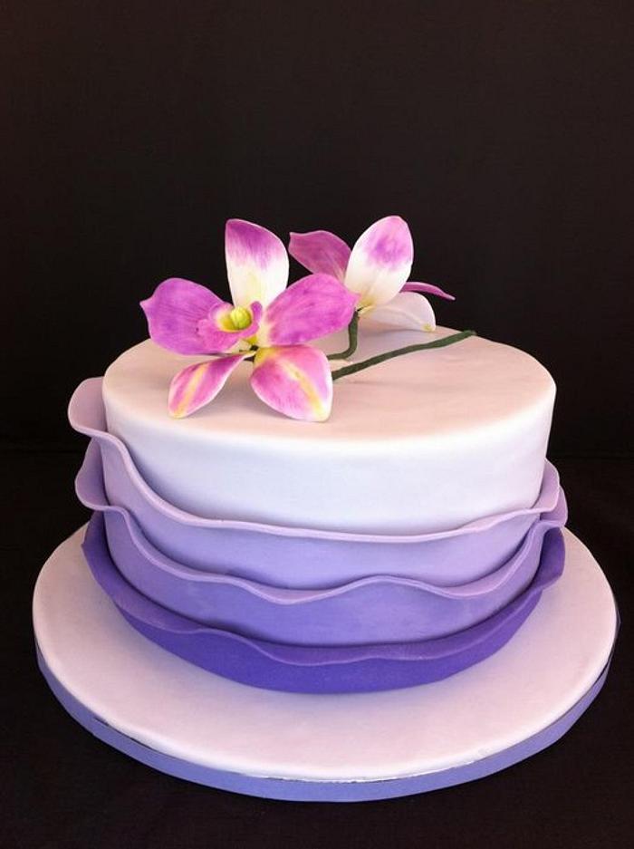 Purple Ruffle Cake