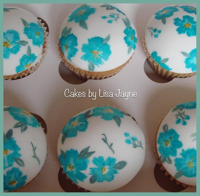 Hand painted domed cupcakes