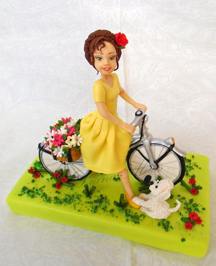 The lady on the bike