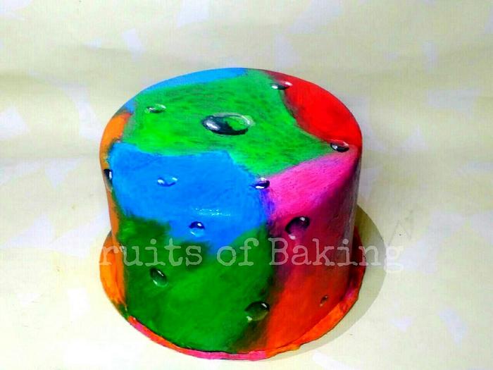 Painted water drop cake