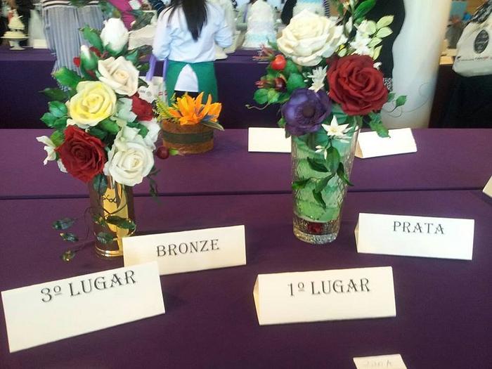SUGAR FLOWERS FIRST PRIZE SILVER AND BRONZE 