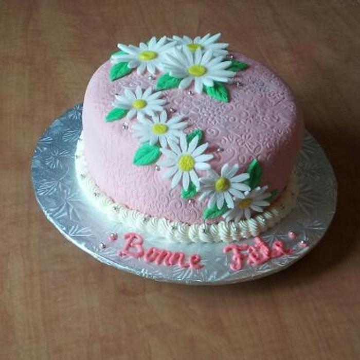 flowery birthday cake