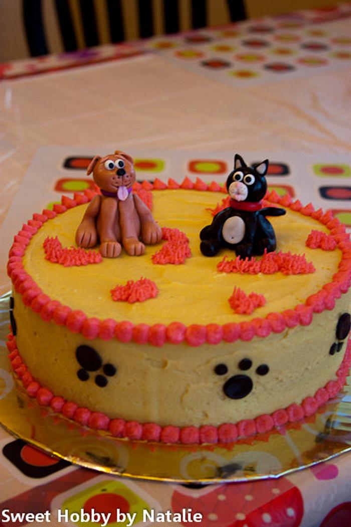 Cat and Dog Cake