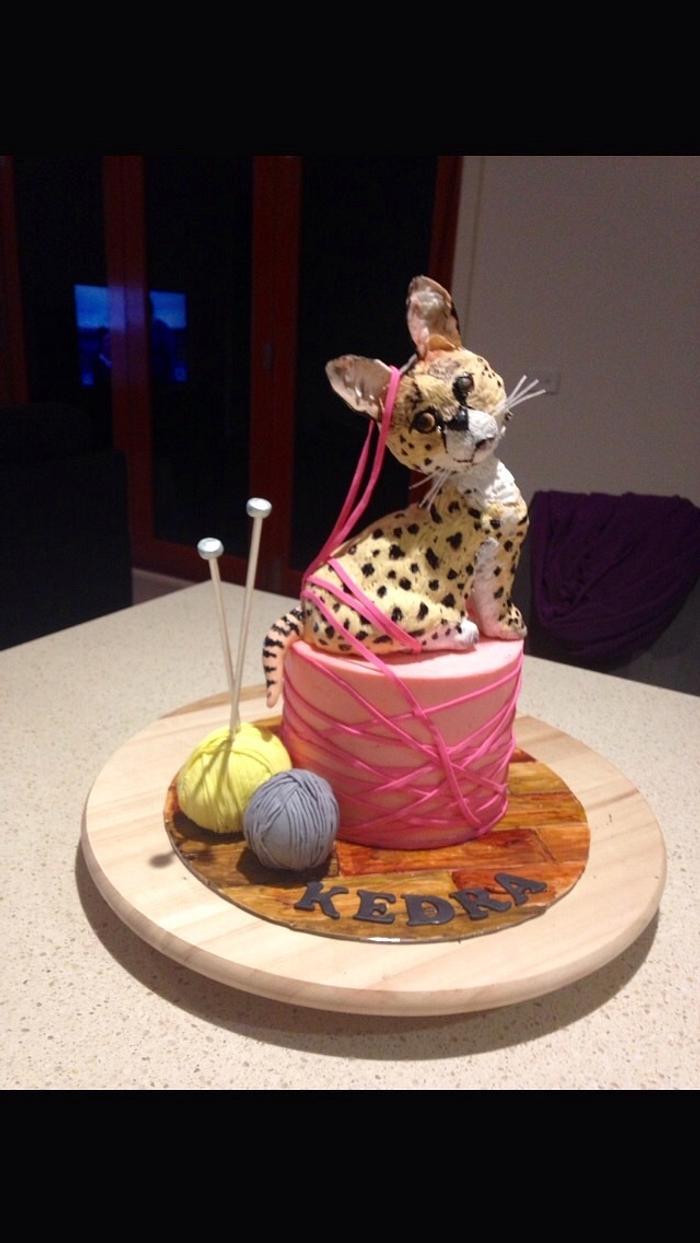Serval cat cake