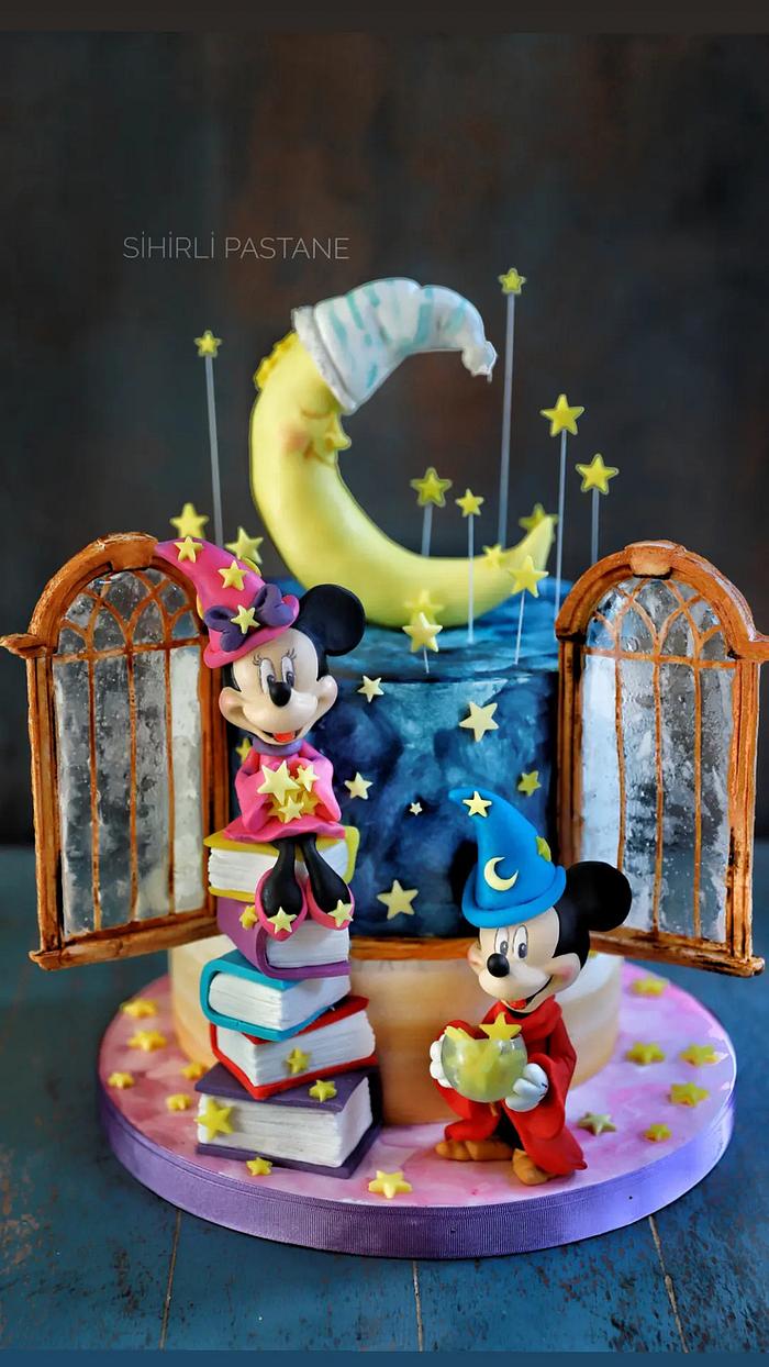 Mickey and Minnie Disney Fantasia Cake