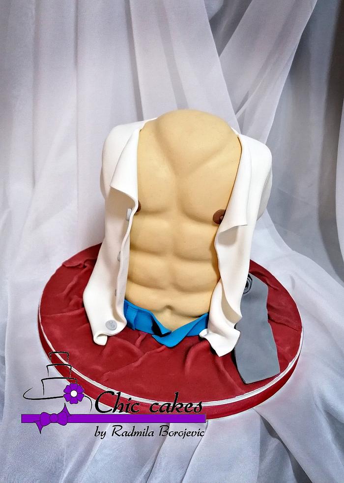 Male torso cake