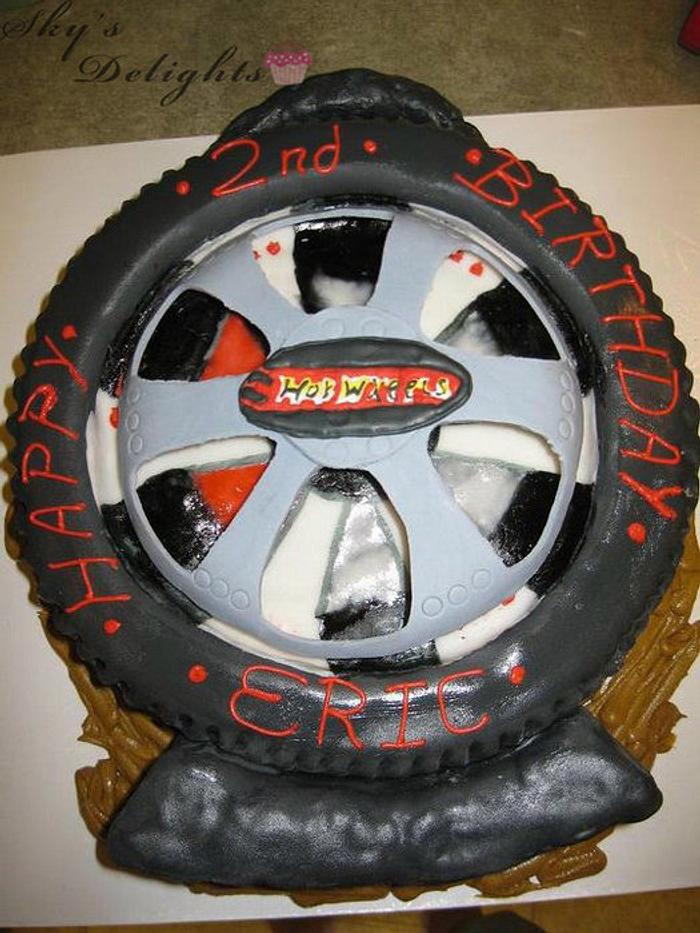Hot wheels tire cake