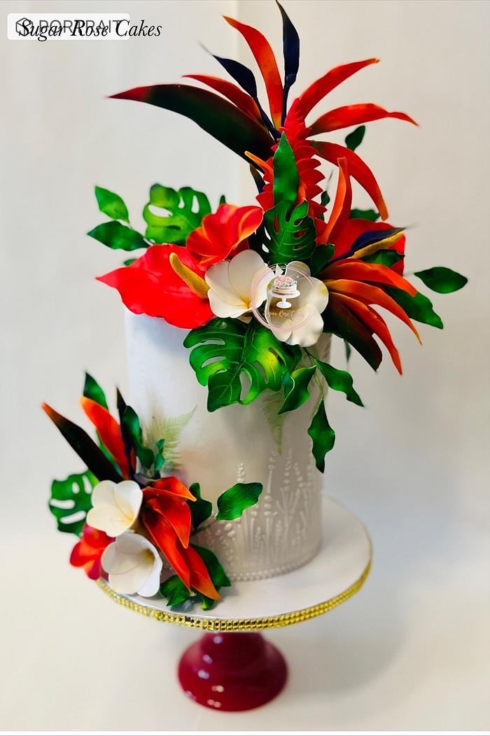 Tropical flower cake