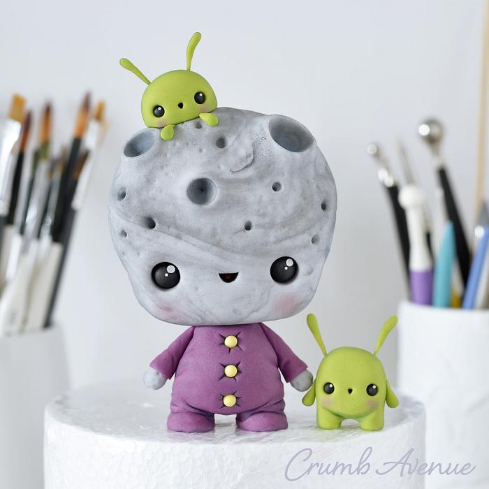 Moon and Aliens - Cake Topper