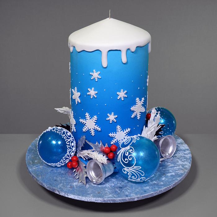 3D Christmas Candle Cake