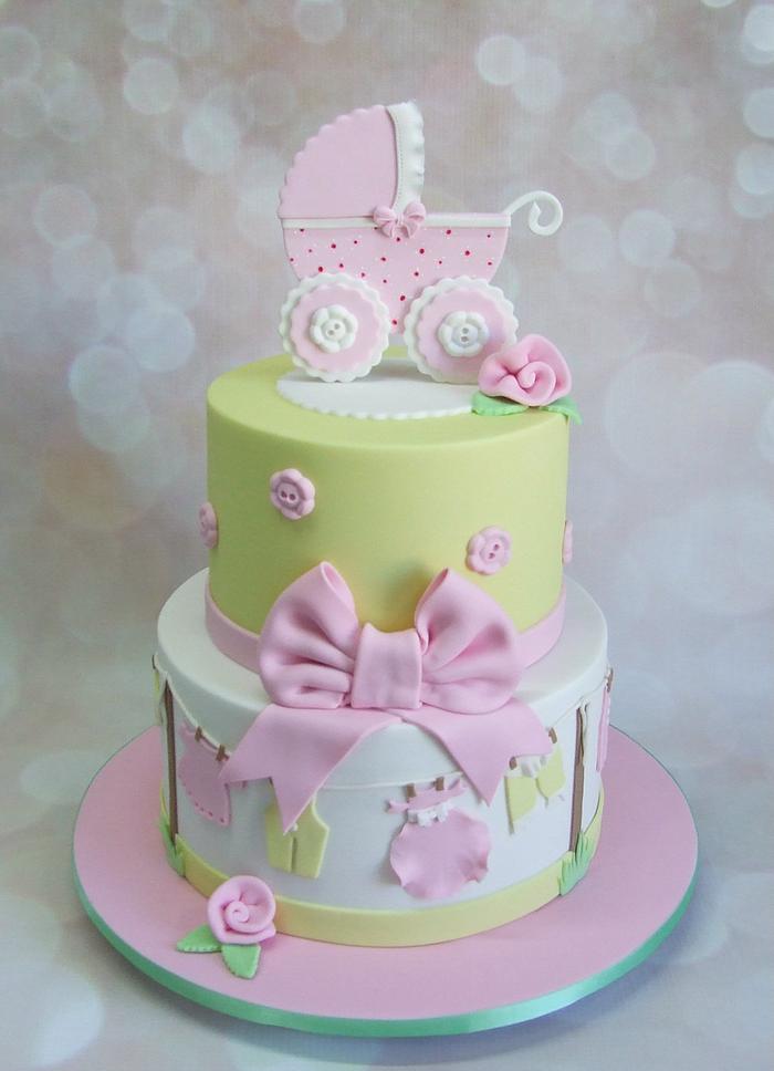 Pastel Baby Shower Cake