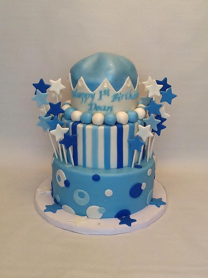 Lil prince 1 st birthday cake - Decorated Cake by - CakesDecor