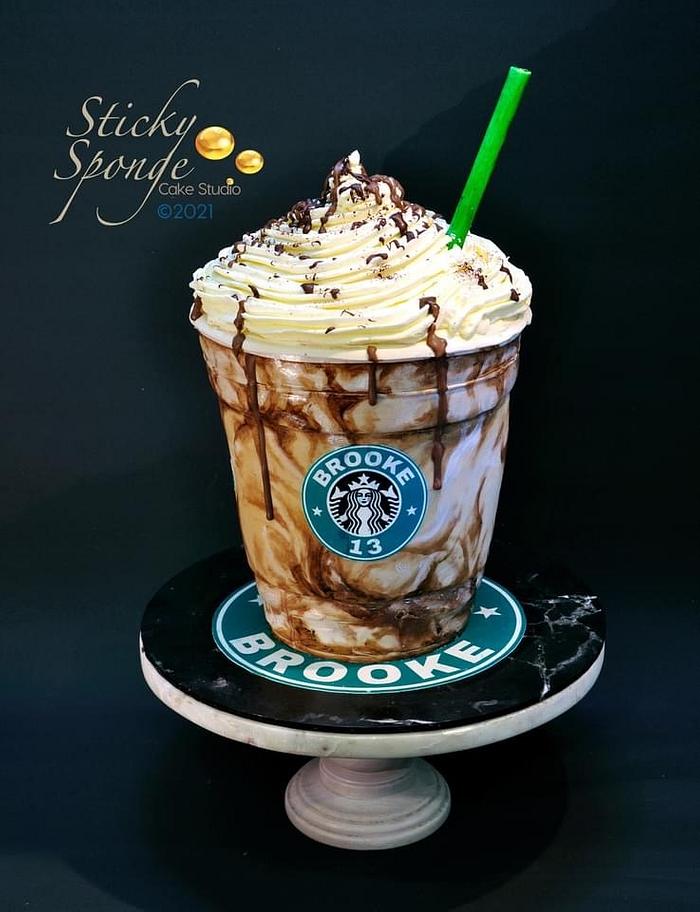 Starbucks large Frappuccino cake