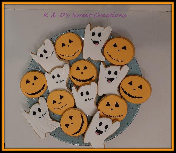 Halloween and monogram cookies