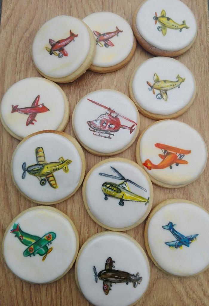 Hand painted vintage airplane Cookies!