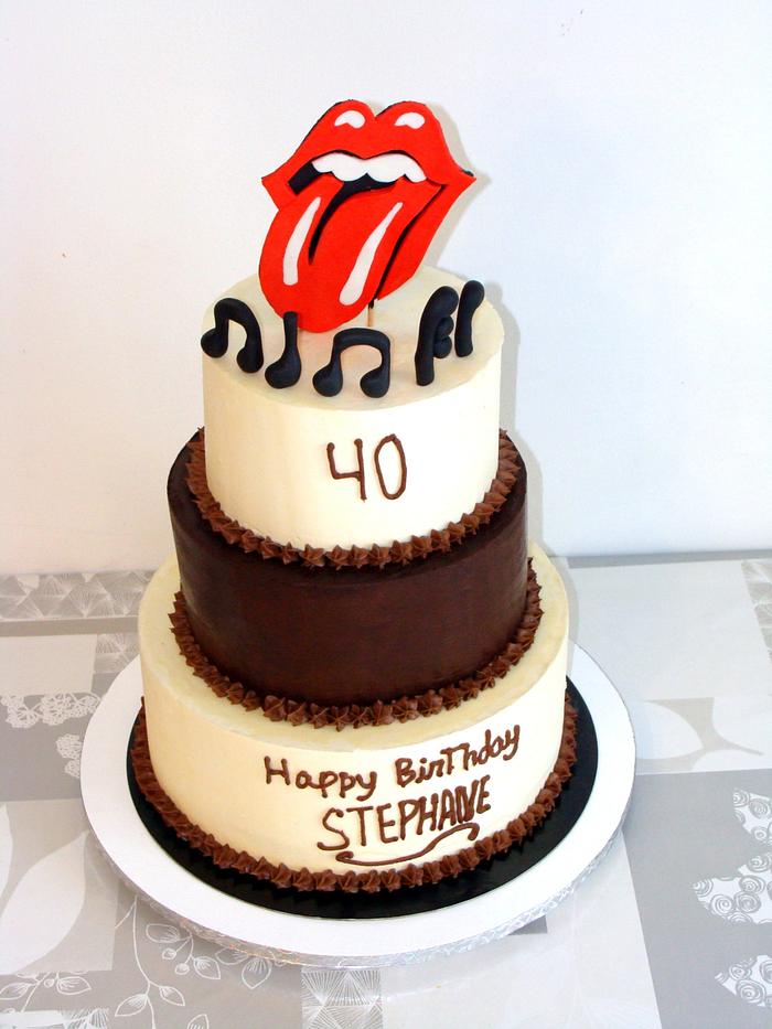 Rolling Stones lips cake