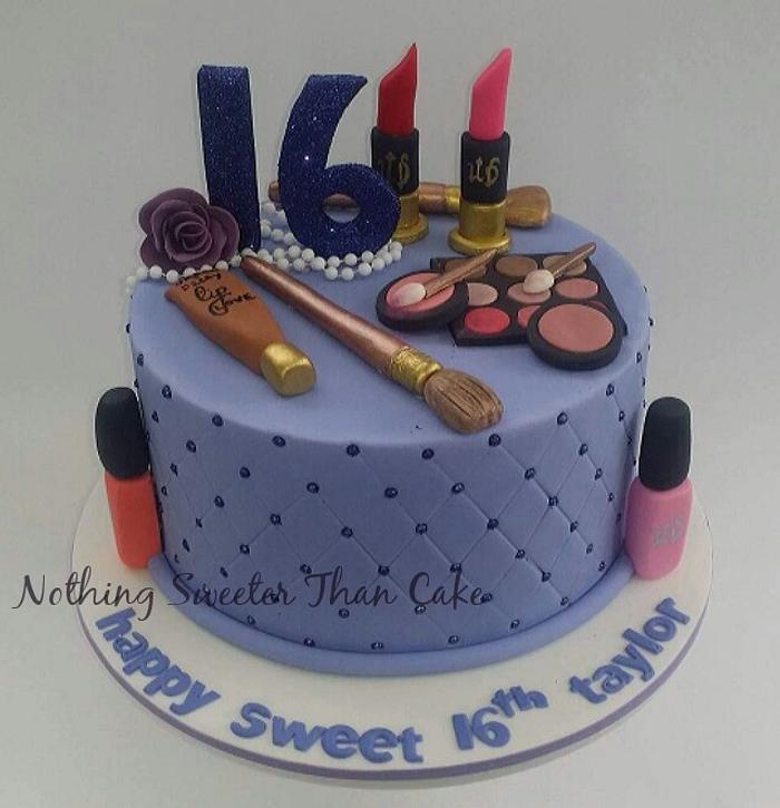 Sweet 16th make up Cake