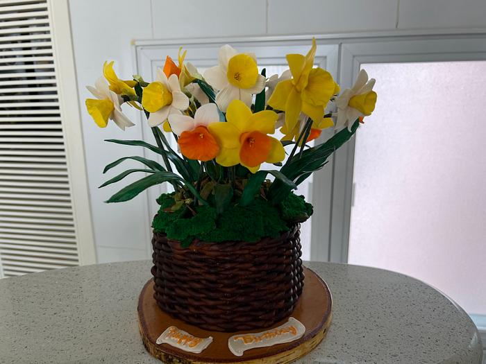 Daffodil basket cake