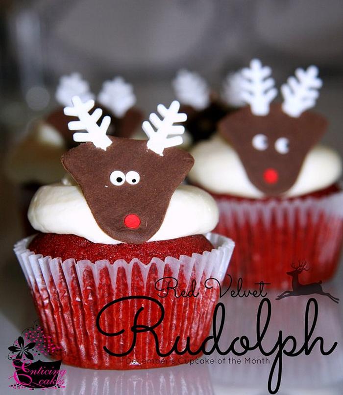 Red Velvet Rudolph Cupcakes