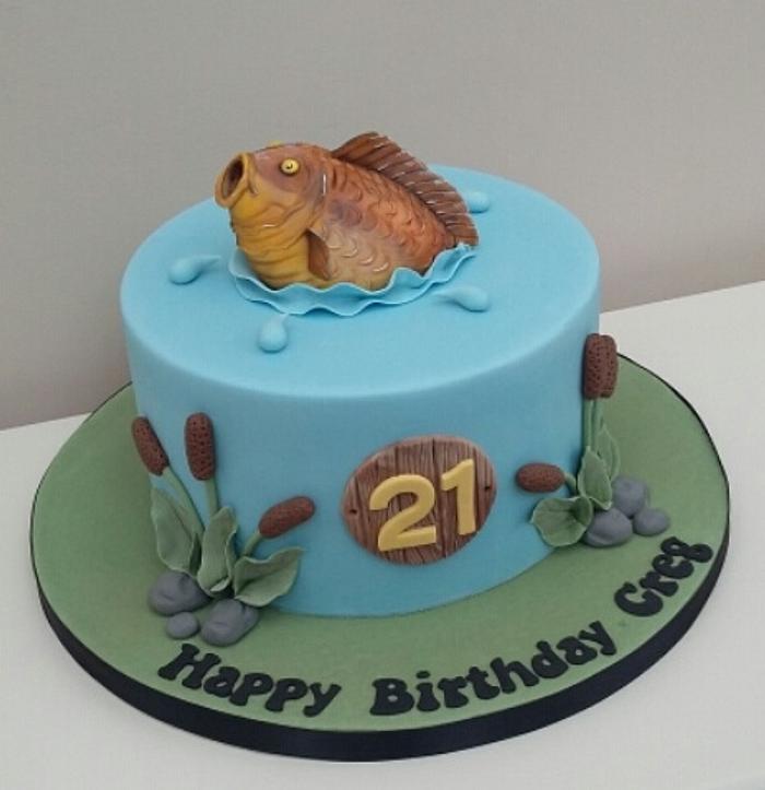 Gone Fishing - Decorated Cake by The Buttercream Pantry - CakesDecor