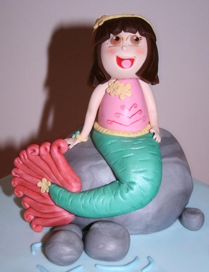 Mermaid Dora the Explorer Cake